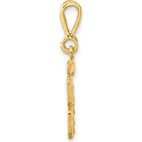 14K Yellow Gold Small Brushed Diamond-Cut Number 84 Charm by 0