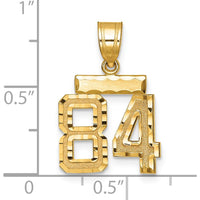 14K Yellow Gold Small Brushed Diamond-Cut Number 84 Charm by 0