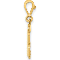 14K Yellow Gold Small Brushed Diamond-Cut Number 87 Charm Pendant by 0