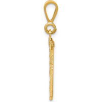 14K Yellow Gold Small Brushed Diamond-Cut Number 96 Charm by 0