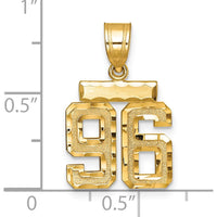14K Yellow Gold Small Brushed Diamond-Cut Number 96 Charm by 0