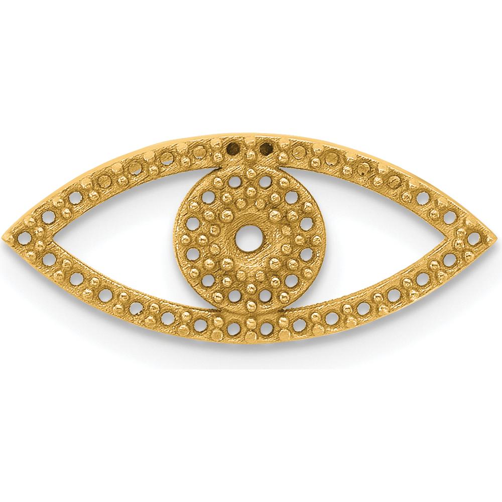 14K Yellow Gold Small Evil Eye Pendant Mounting with 42 Round Stone Settings by Oro Pregiato