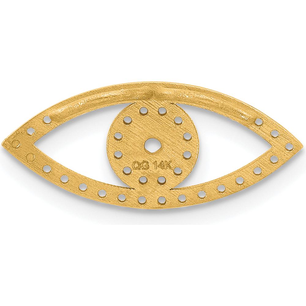 14K Yellow Gold Small Evil Eye Pendant Mounting with 42 Round Stone Settings by Oro Pregiato