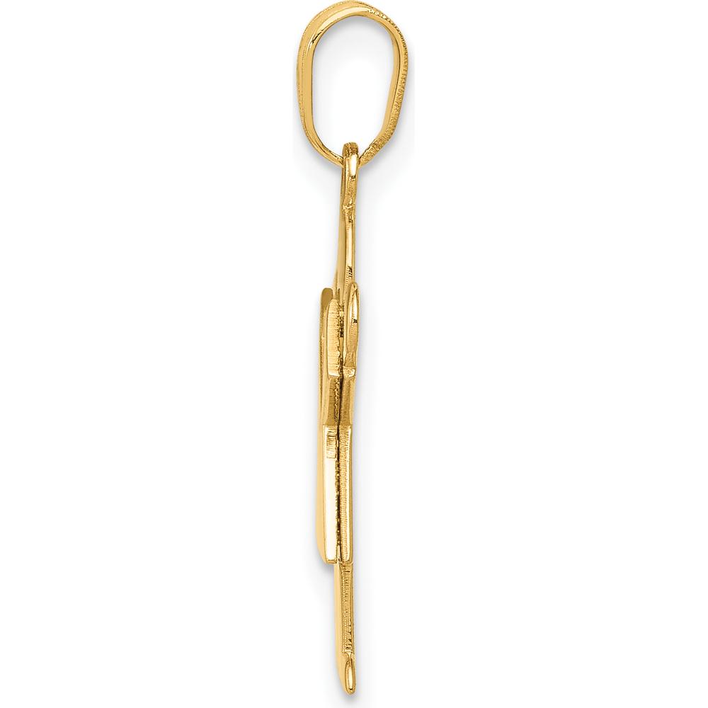 14K Yellow Gold Small Girl Engravable Love Charm - Satin Finish by Oro Pregiato