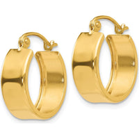 14K Yellow Gold Small Hoop Earrings - Polished Finish 17mm Length, 5.75mm Thickness by Oro Pregiato