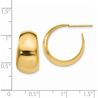 14K Yellow Gold Small Hoop Earrings - Polished Finish, C-Hoop Design, 19mm Length by Oro Pregiato