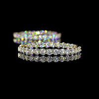 14K Yellow Gold Small Hoop Earrings with Prong Set Round Lab Diamonds - 4.54 Carat Total Diamond Weight - Covaloro Fine Jewelry