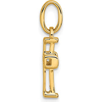 14K Yellow Gold Small Latin Cross Pendant with 11 Round Diamonds - 0.11 Carat Total Diamond Weight by Oro Pregiato