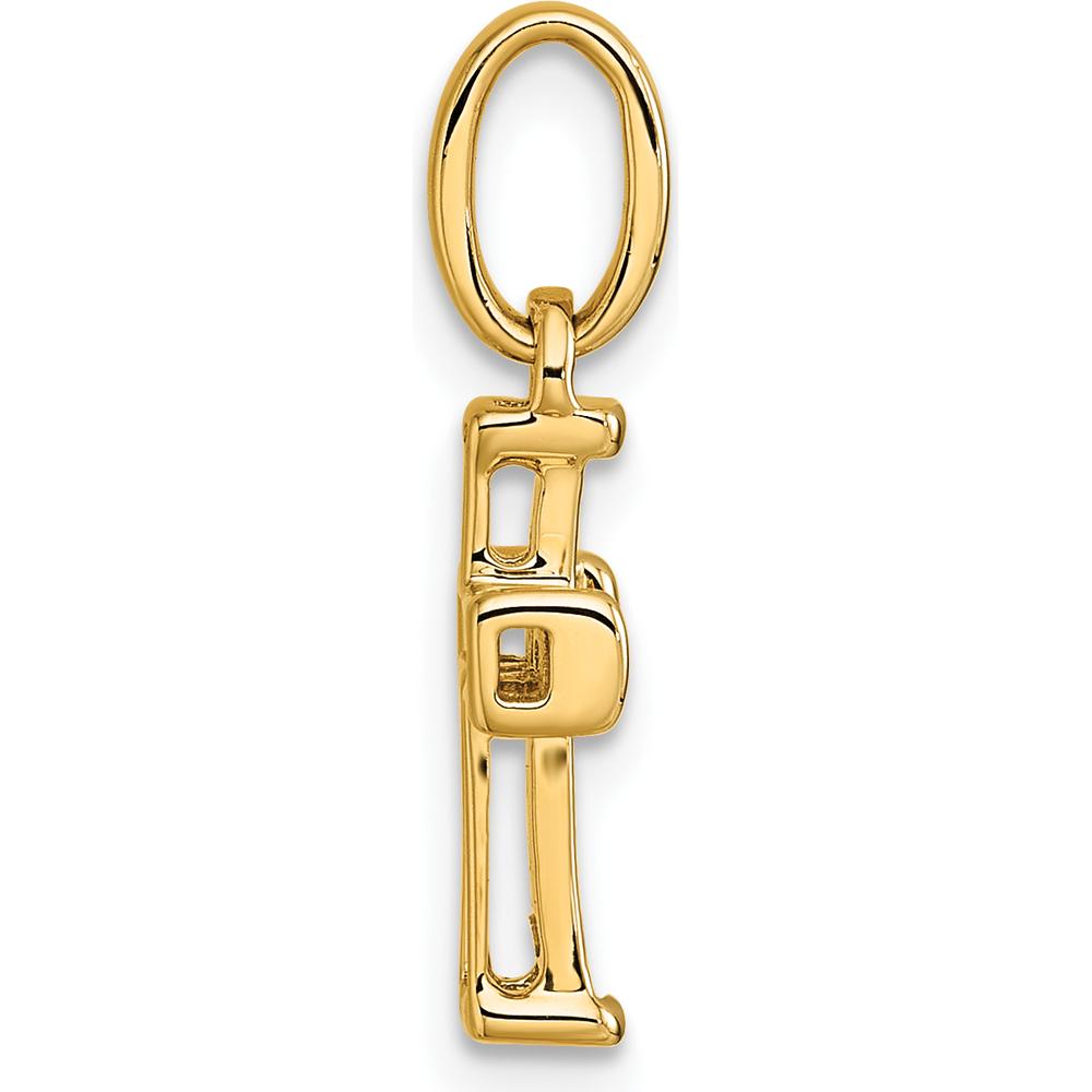 14K Yellow Gold Small Latin Cross Pendant with 11 Round Diamonds - 0.11 Carat Total Diamond Weight by Oro Pregiato