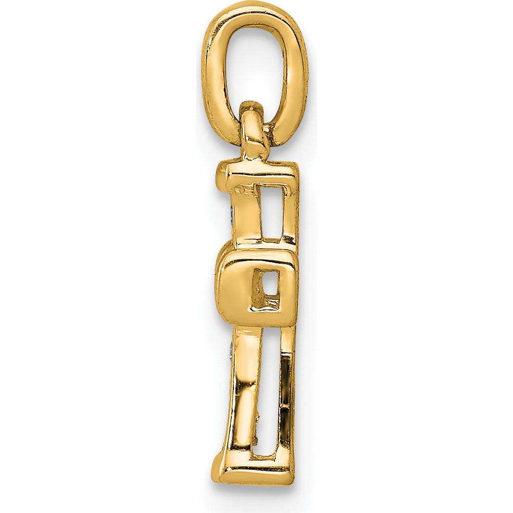 14K Yellow Gold Small Latin Cross Pendant with Round Diamonds - 1/20 Carat Total Diamond Weight by Monteluci Fine Jewelry