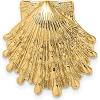 14K Yellow Gold Small Lion's Paw Shell Omega Slide Pendant - Textured Design by Oro Pregiato
