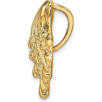 14K Yellow Gold Small Lion's Paw Shell Omega Slide Pendant - Textured Design by Oro Pregiato