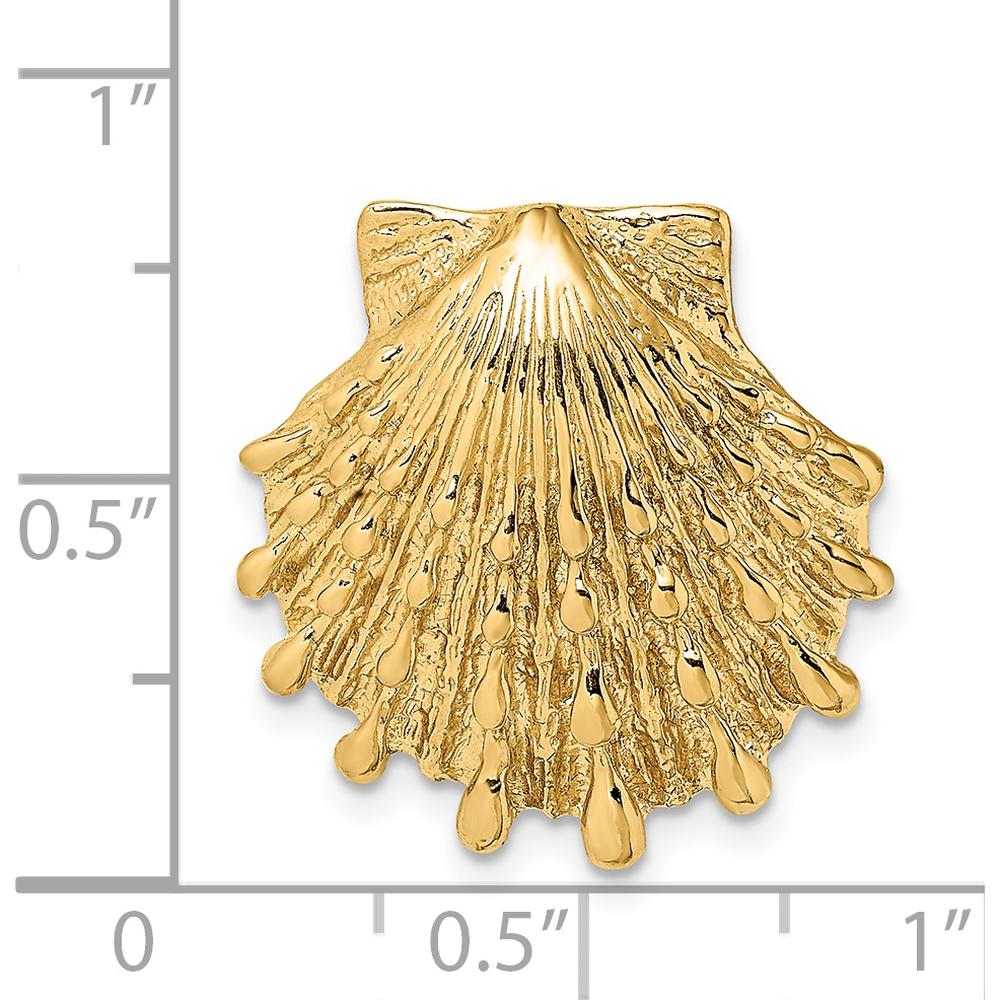 14K Yellow Gold Small Lion's Paw Shell Omega Slide Pendant - Textured Design by Oro Pregiato