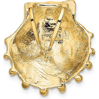 14K Yellow Gold Small Lion's Paw Shell Omega Slide Pendant - Textured Design by Oro Pregiato