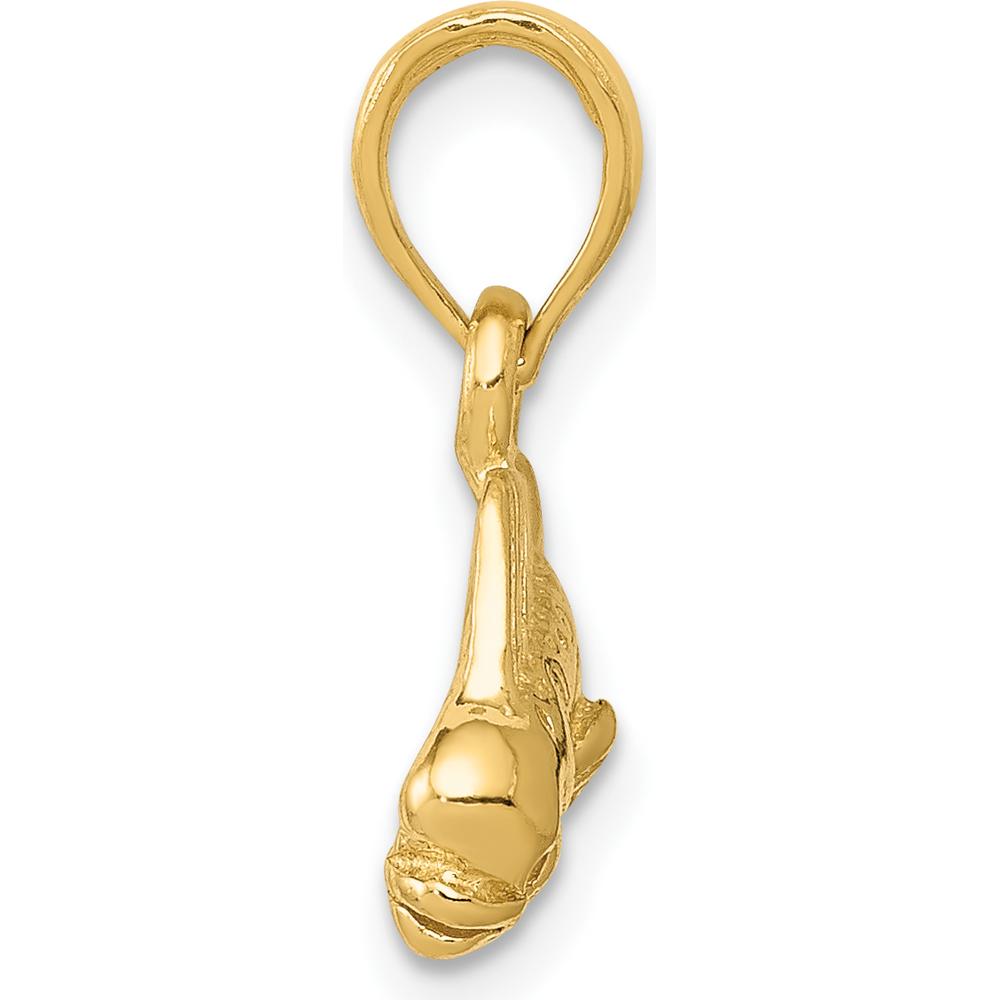 14K Yellow Gold Small Mahi Mahi Fish Pendant - Themed Ocean-Inspired Charm by Oro Pregiato