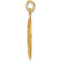 14K Yellow Gold Small Miraculous Medal Oval Charm with Satin Finish - Polished Religious Pendant by Oro Pregiato