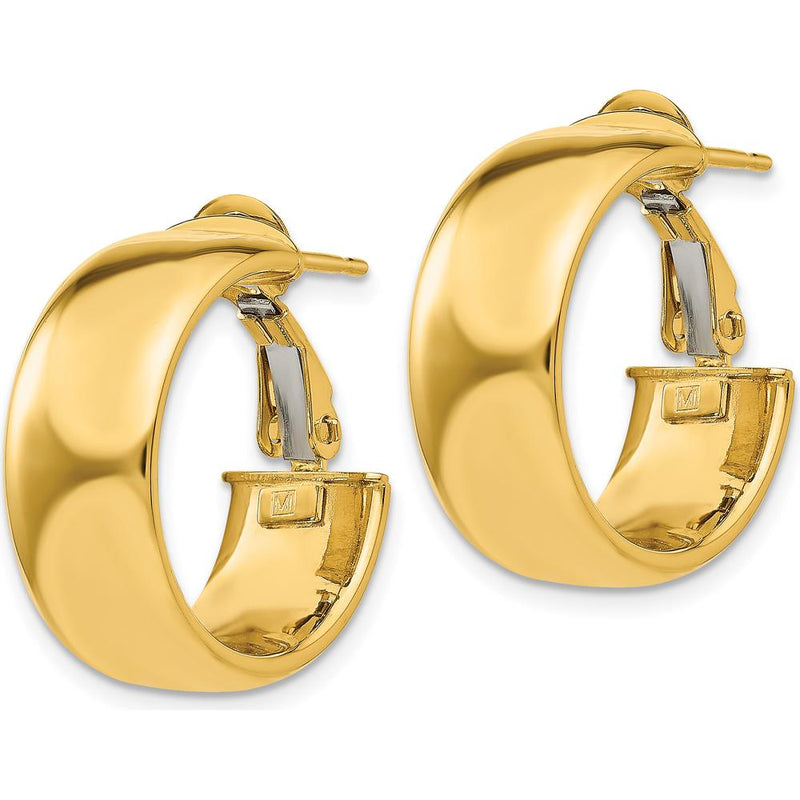 14k Yellow Gold Small Omega C Hoops main image 1