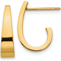 14K Yellow Gold Small Polished J Hoop Earrings by Oro Pregiato
