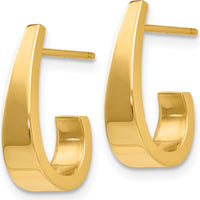 14K Yellow Gold Small Polished J Hoop Earrings by Oro Pregiato