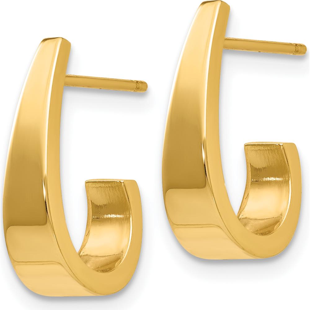 14K Yellow Gold Small Polished J Hoop Earrings by Oro Pregiato