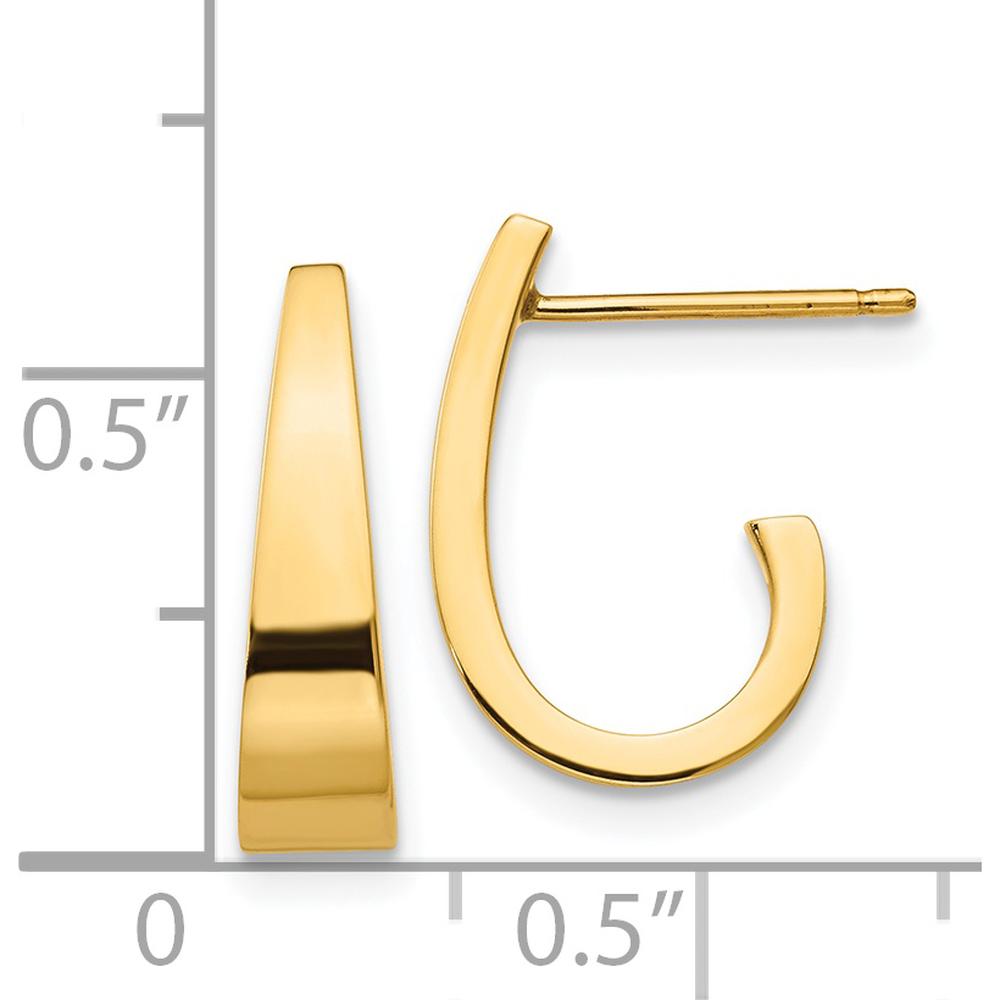 14K Yellow Gold Small Polished J Hoop Earrings by Oro Pregiato