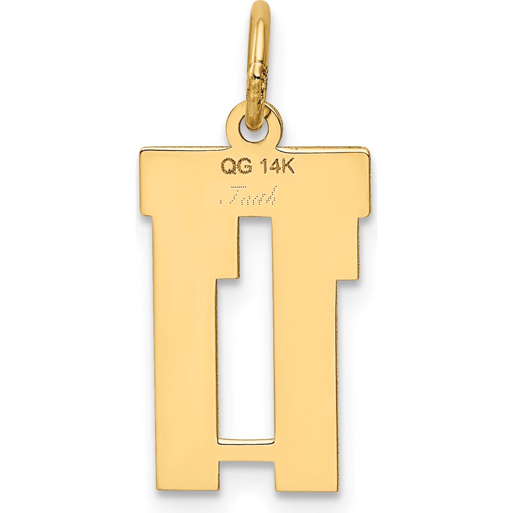 14K Yellow Gold Small Polished Number 11 Charm - Laser-Cut Design by Oro Pregiato