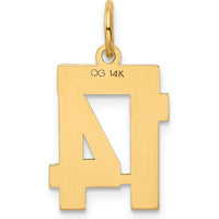 14K Yellow Gold Small Polished Number 14 Charm by Oro Pregiato
