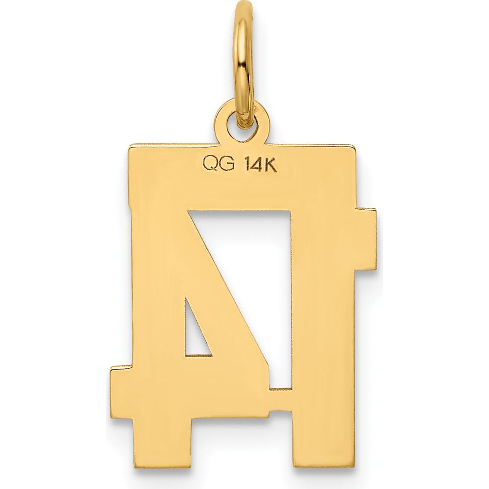 14K Yellow Gold Small Polished Number 14 Charm by Oro Pregiato