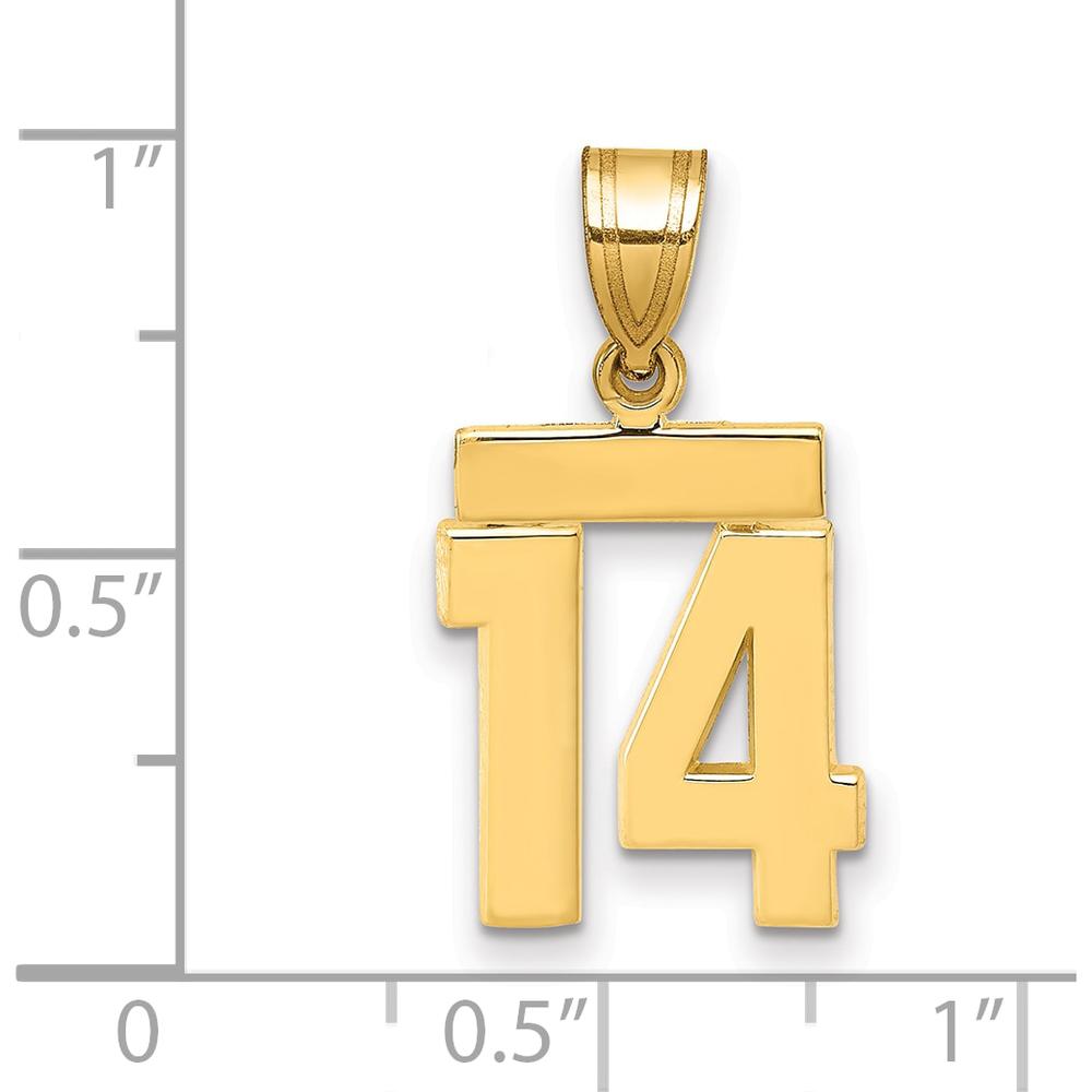 14K Yellow Gold Small Polished Number 14 Charm by 0