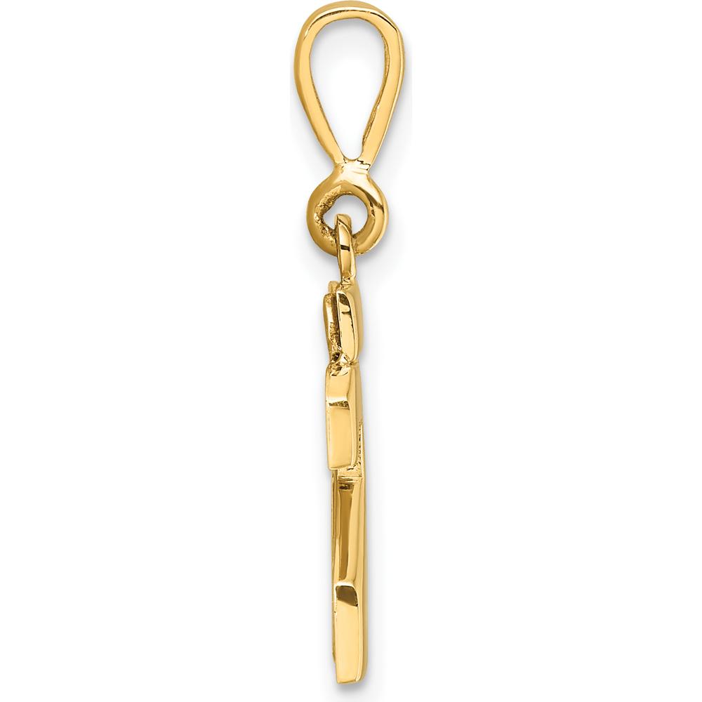 14K Yellow Gold Small Polished Number 23 Charm - Minimalist Pendant by 0