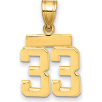14K Yellow Gold Small Polished Number 33 Charm by 0