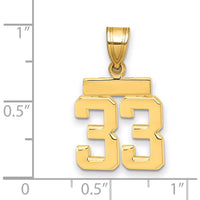 14K Yellow Gold Small Polished Number 33 Charm by 0