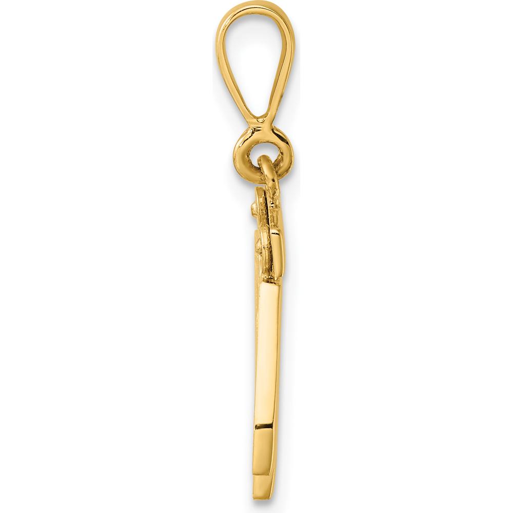 14K Yellow Gold Small Polished Number 42 Charm Pendant by 0