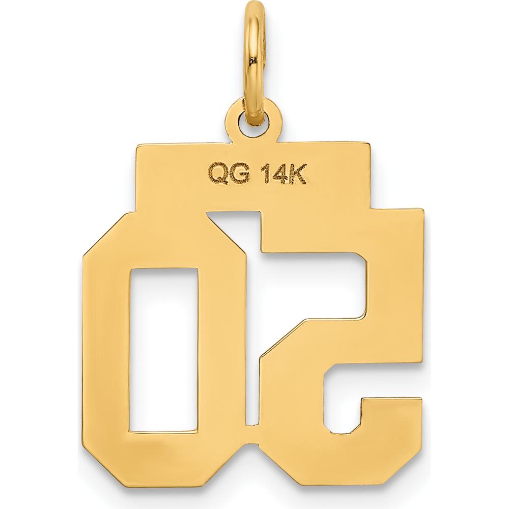 14K Yellow Gold Small Polished Number 50 Charm Pendant by Oro Pregiato