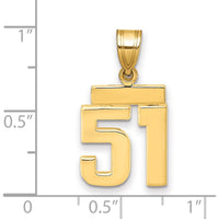 14K Yellow Gold Small Polished Number 51 Charm by 0