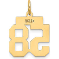 14K Yellow Gold Small Polished Number 58 Charm by Oro Pregiato