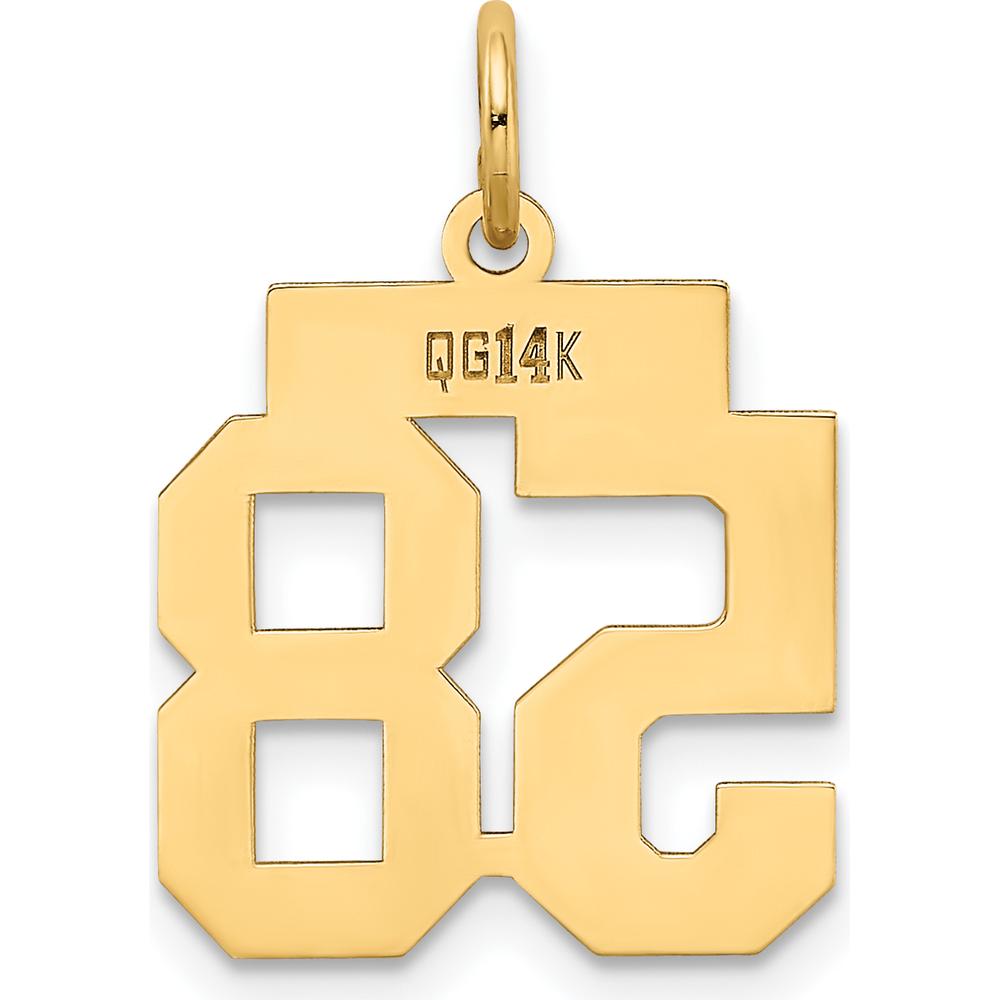 14K Yellow Gold Small Polished Number 58 Charm by Oro Pregiato