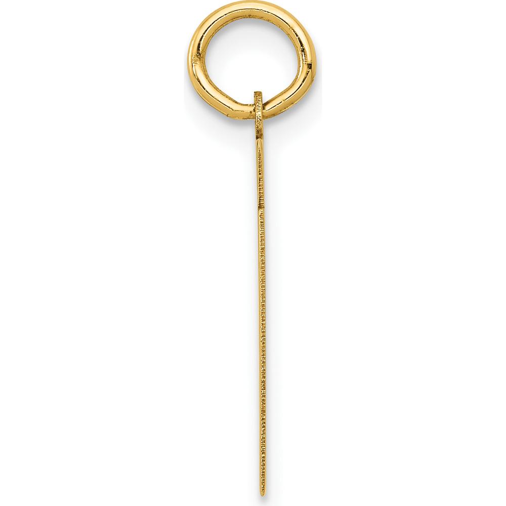 14K Yellow Gold Small Polished Number 61 Charm - Laser Cut Design by Oro Pregiato