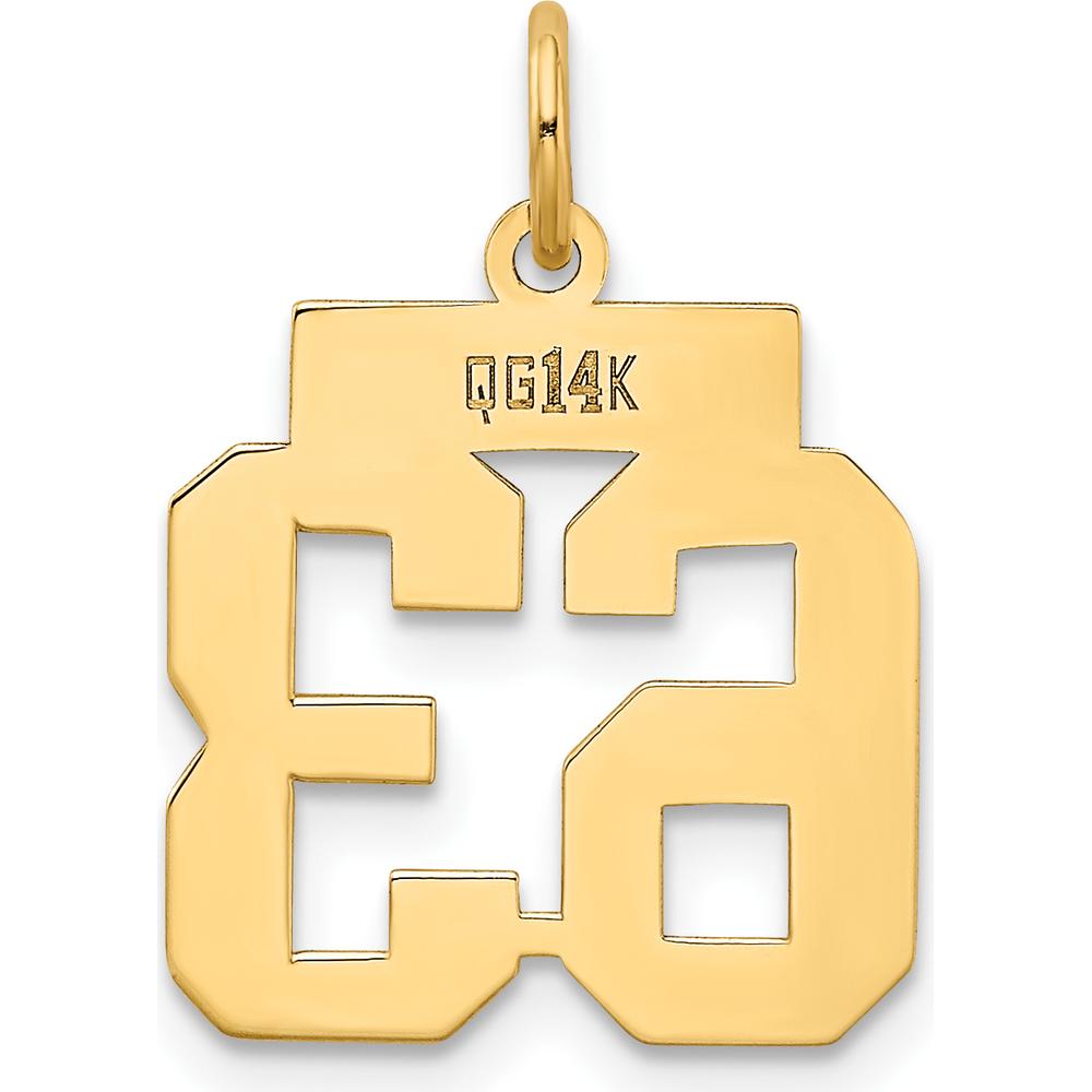 14K Yellow Gold Small Polished Number 63 Charm by Oro Pregiato