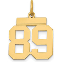 14K Yellow Gold Small Polished Number 89 Charm by Oro Pregiato