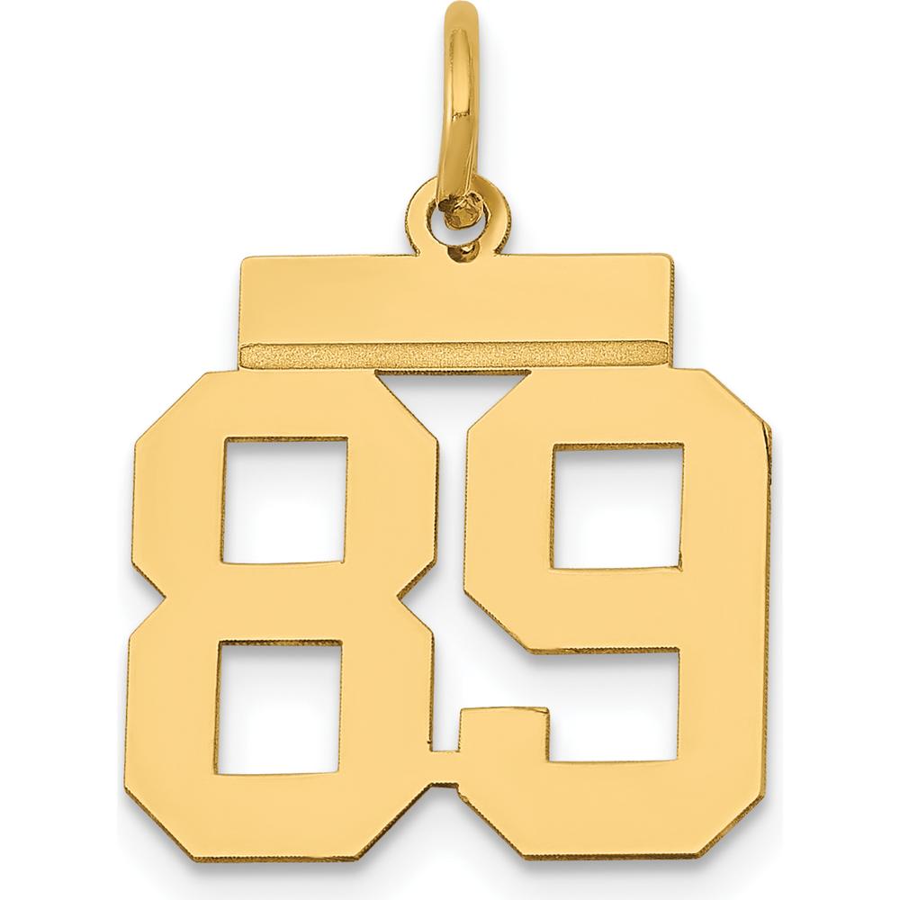 14K Yellow Gold Small Polished Number 89 Charm by Oro Pregiato