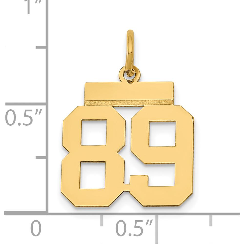 14K Yellow Gold Small Polished Number 89 Charm by Oro Pregiato