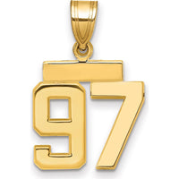 14K Yellow Gold Small Polished Number 97 Charm Pendant by 0