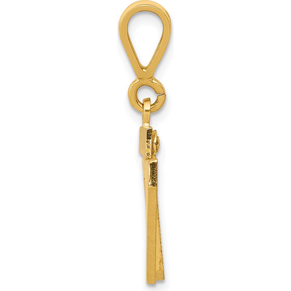 14K Yellow Gold Small Polished Number 97 Charm Pendant by 0