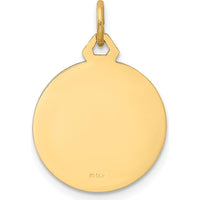 14K Yellow Gold Small Round Jesus Medal Pendant - Polished and Satin Finish by Oro Pregiato