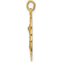 14K Yellow Gold Small St. Michael Medal Badge Pendant - 20.5mm by Oro Pregiato