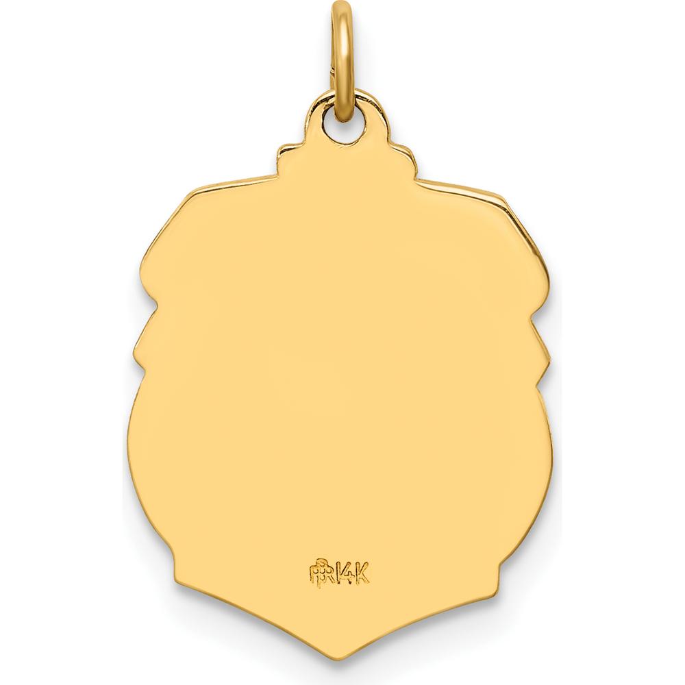 14K Yellow Gold Small St. Michael Medal Badge Pendant - 20.5mm by Oro Pregiato
