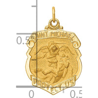 14K Yellow Gold Small St. Michael Medal Badge Pendant - 20.5mm by Oro Pregiato