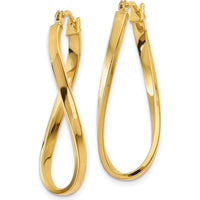 14K Yellow Gold Small Twisted Hoop Earrings - Polished Finish by Oro Pregiato