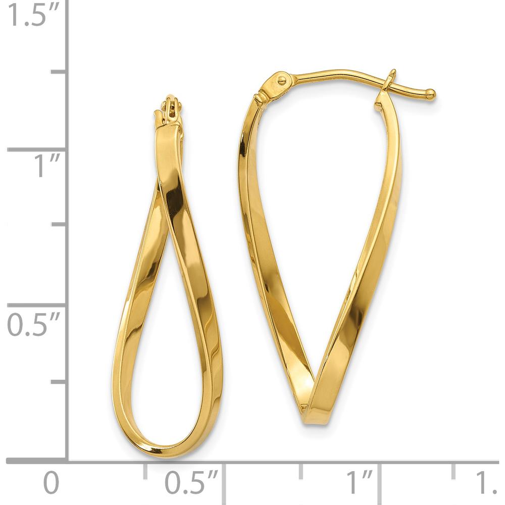 14K Yellow Gold Small Twisted Hoop Earrings - Polished Finish by Oro Pregiato